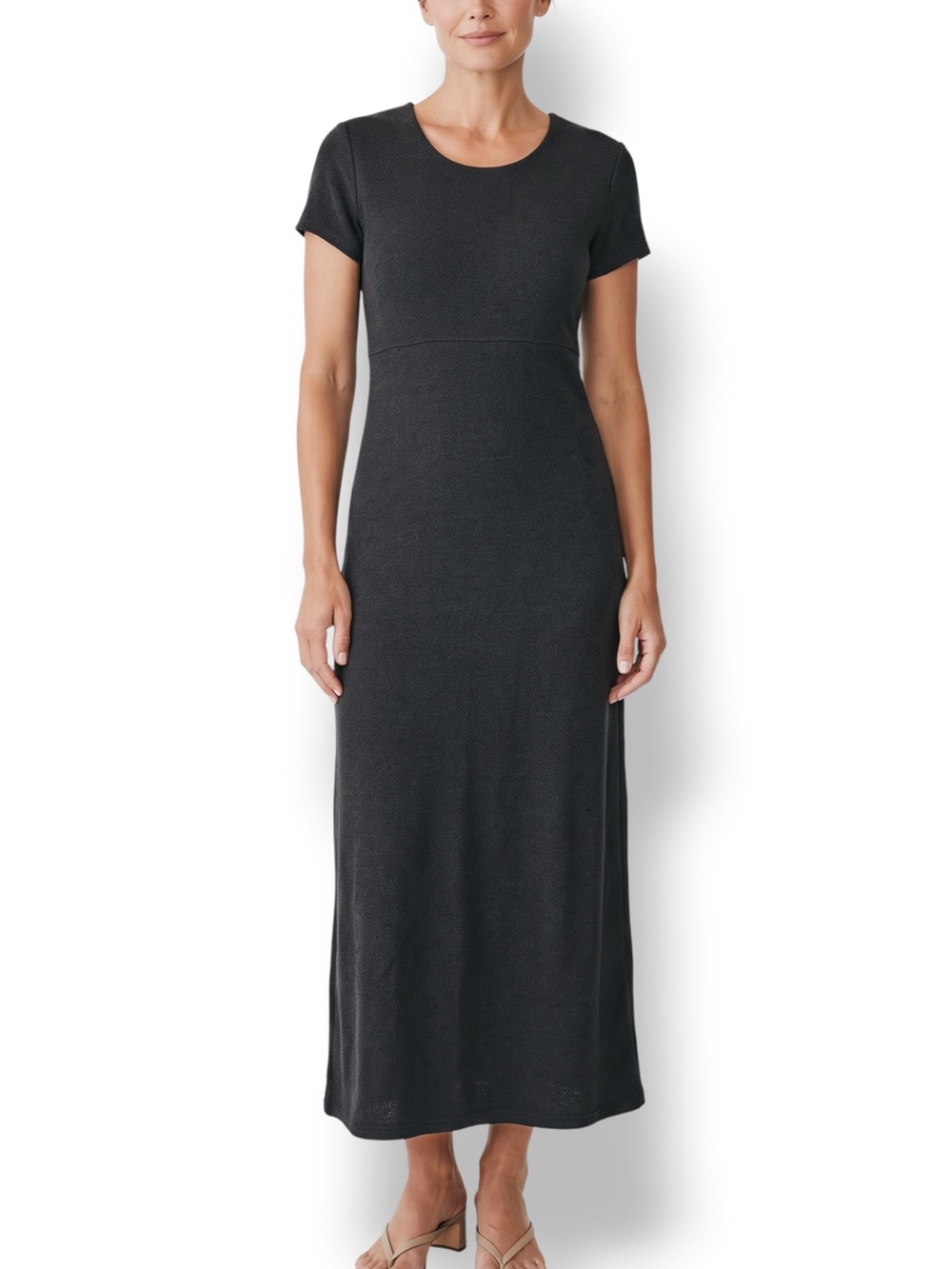 4/$20 Vintage Rabbit Rabbit Rabbit Black Petite Maxi Dress Size 10P
